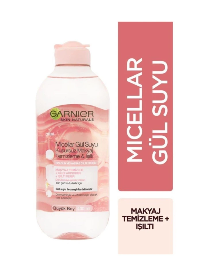 Garnier Micellar Kusursuz Makyaj Temizleme ve Işıltı Gül Suyu 400 Ml