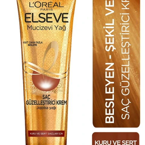 L'Oréal Paris Elseve Mucizevi Yağ Saç Güzelleştirici Krem 150 Ml Kuru Sert Ciltler