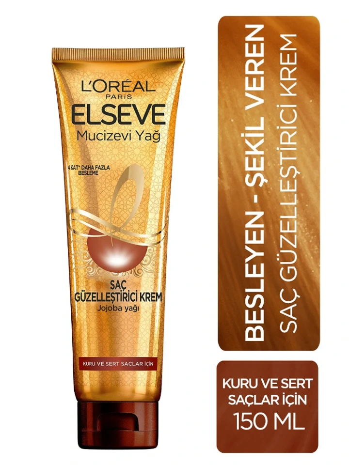 L'Oréal Paris Elseve Mucizevi Yağ Saç Güzelleştirici Krem 150 Ml Kuru Sert Ciltler