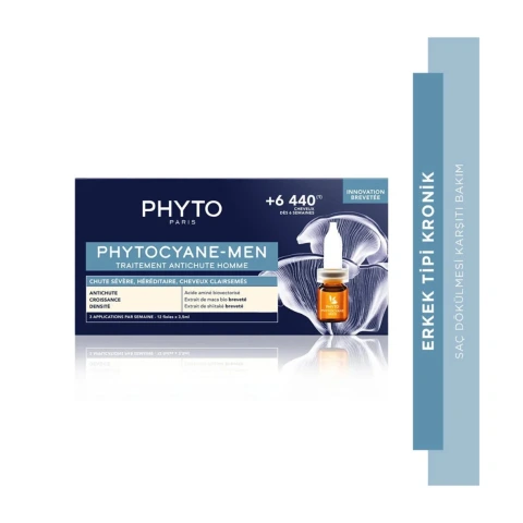 Phyto Phytocyane Men Erkekler İçin Saç Dökülme Karşıtı Bakım 12 Ampül