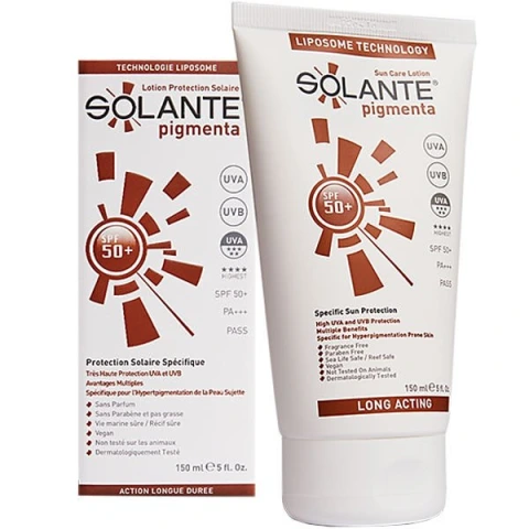 Solante Pigmenta Spf 50 150 ML Lekeli Ciltler için Güneş Kremi