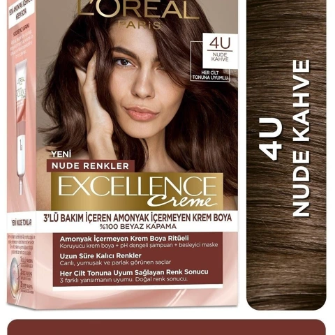 Loreal Excell Nude Brown 4U Nude Kahve