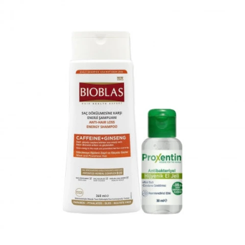 Bioblas Saç Dökülmesine Karşı Kafein Ginseng Şampuan 360 ml 30 ml El Jeli Hediye