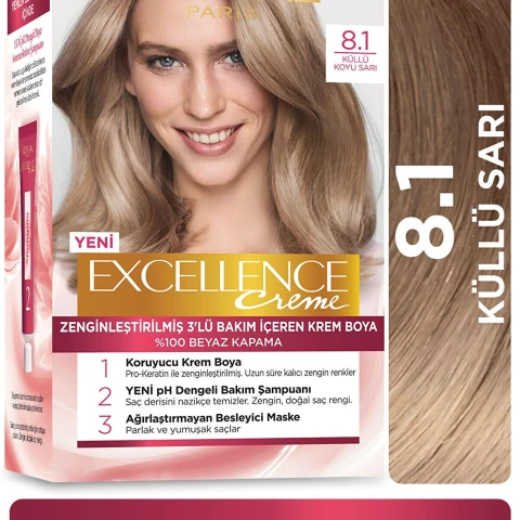 Loreal Excell 8 1 Küllü Sarı Saç Boyası