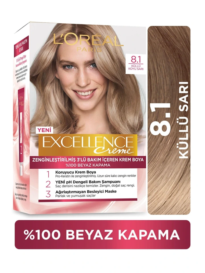 Loreal Excell 8 1 Küllü Sarı Saç Boyası