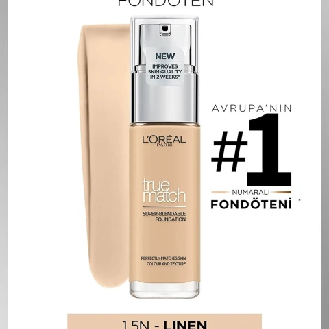 Loreal Paris True Match Fondoten No 1 5 N