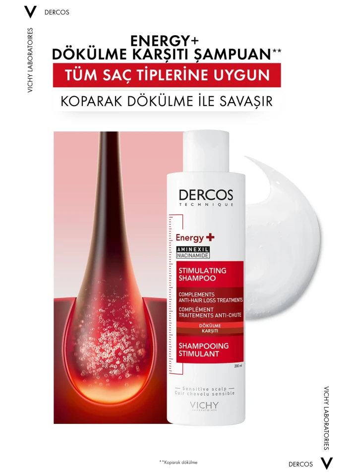 Vichy Dercos Energisant Şampuan 200 ML Dökülme Karşıtı Şampuan