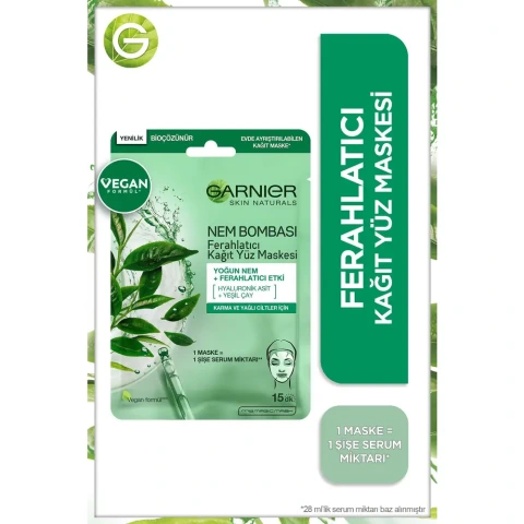 Garnier Nem Bombası Ferahlatıcı Kağıt Maske 32 Gr
