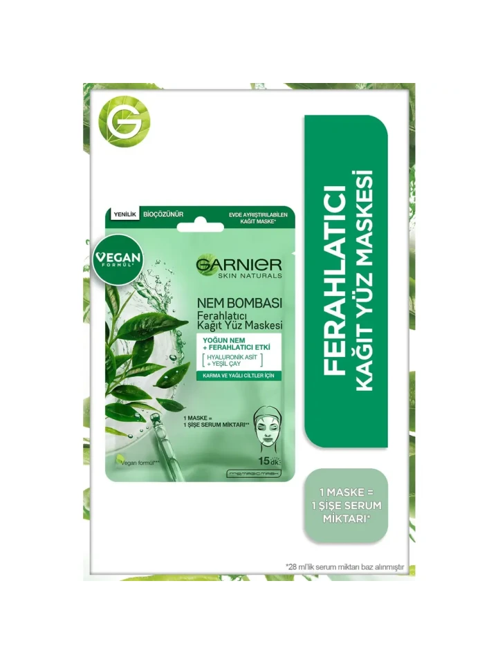 Garnier Nem Bombası Ferahlatıcı Kağıt Maske 32 Gr