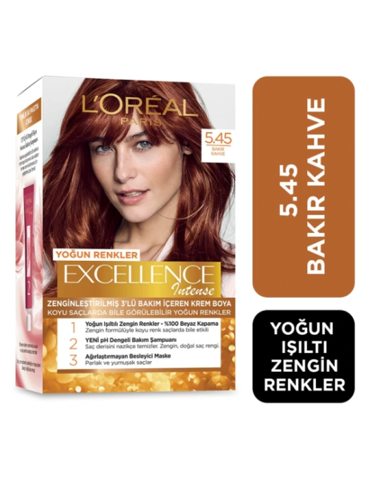 Loreal Excell Intense 5 45 Bakır Kahve Saç Boyası