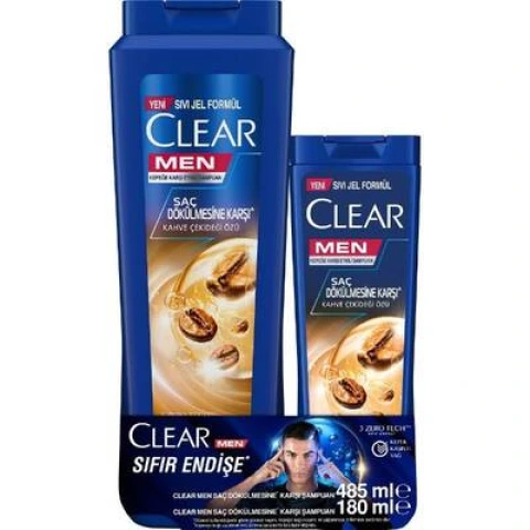 Clear Men Saç Dökülme Karşıtı Şampuan 485 Ml Şampuan 180 Ml