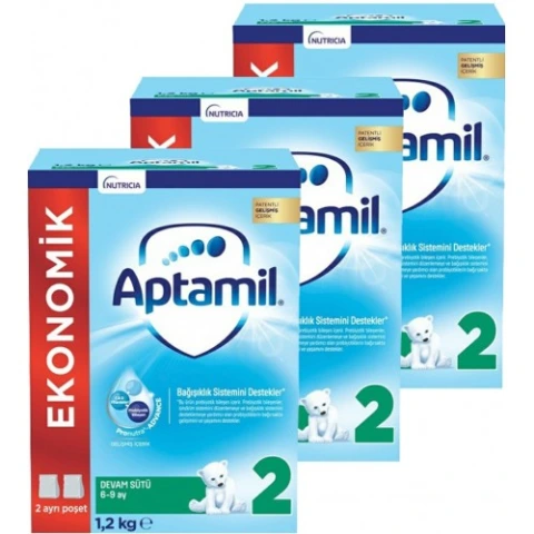 Aptamil 2 Devam Sütü Yeni Formül 1200 gr 3 Adet