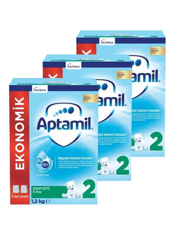 Aptamil 2 Devam Sütü Yeni Formül 1200 gr 3 Adet