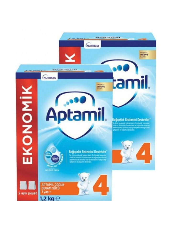 Aptamil 4 Çocuk Devam Sütü Yeni Formül 1200 gr 2 Adet