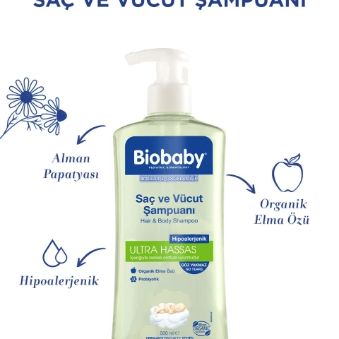 Biobaby Bebek Saç ve Vücut Şampuanı 500 ml