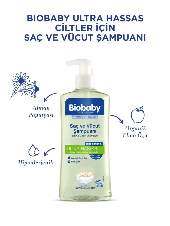 Biobaby Bebek Saç ve Vücut Şampuanı 500 ml