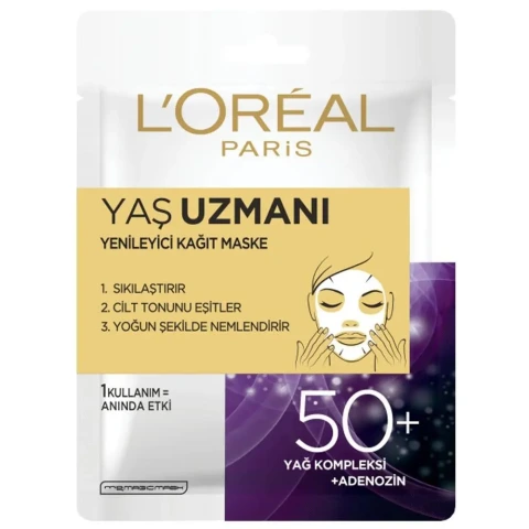 L'Oréal Paris Yaş Uzmanı 50  Yenileyici Kağıt Maske