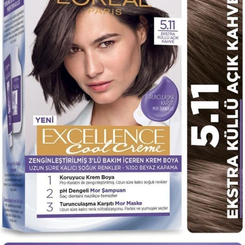 Loreal Excell Coll 5 11 Küllü Açık Kahve Saç Boyası