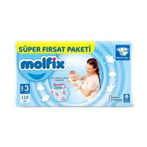 Molfix Bebek Bezi 3 Beden Ultra Fırsat Paketi 112 li Paket