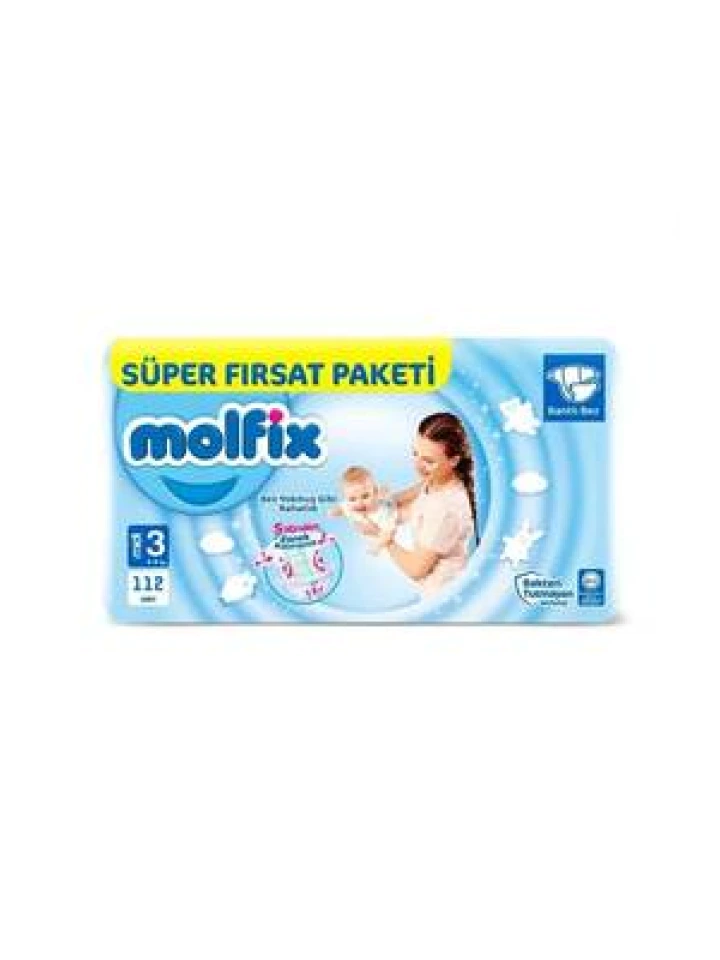 Molfix Bebek Bezi 3 Beden Ultra Fırsat Paketi 112 li Paket