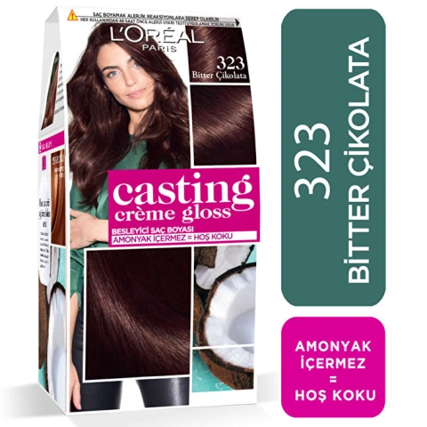 Loreal Casting Creme Gloss TR 323 Chocolat Noir Bitter Çikolata Saç Boyası