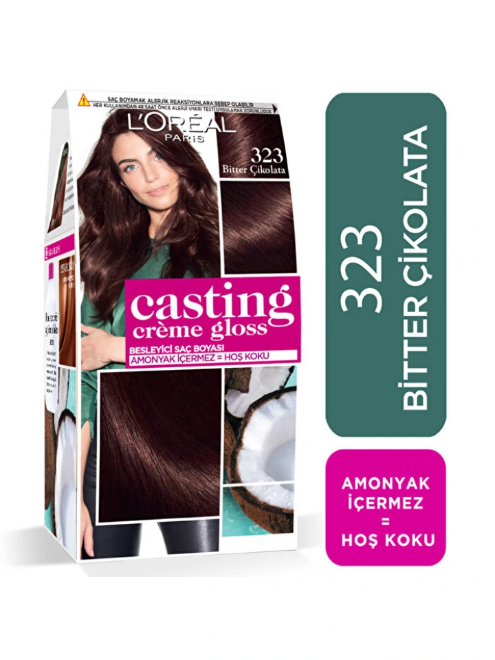 Loreal Casting Creme Gloss TR 323 Chocolat Noir Bitter Çikolata Saç Boyası