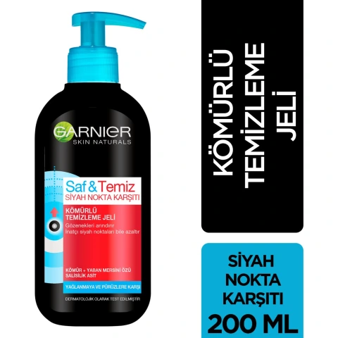 Garnier Saf Temiz Kömürlü Siyah Nokta Karşıtı Temizleme Jeli 200 ml