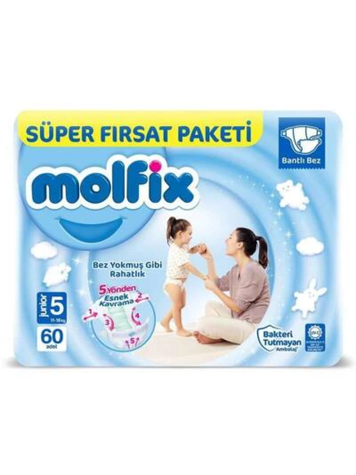 Molfix Bebek Bezi 5 Numara Süper Paket 60 lı paket