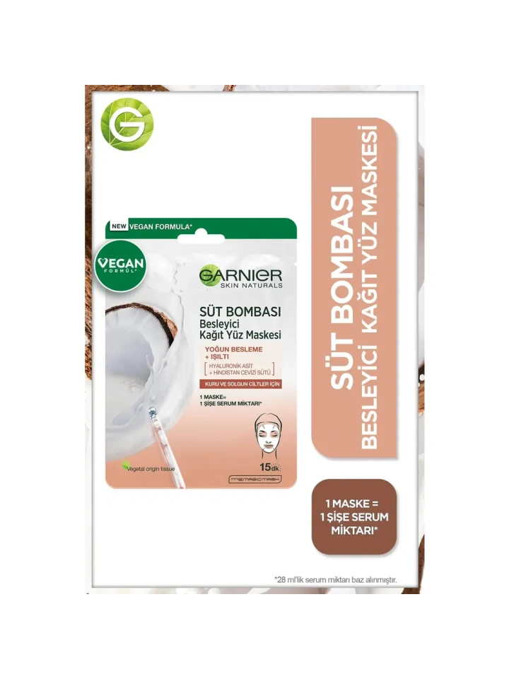 Garnier Maske Süt Bombası Yüz Besleyici Coco