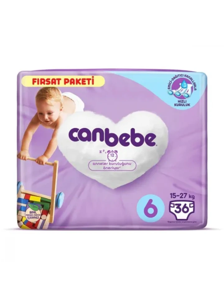 Canbebe Bebek Bezi 6 Beden Extra Large 15+ Kg 32Li Fırsat Paketi