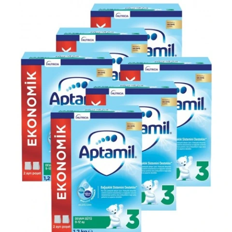 Aptamil 3 Devam Sütü Yeni Formül 1200 gr  6 Adet