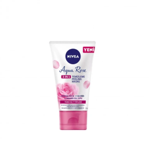 Nivea Aqua Rose Gül Suyu içeren 3 ü 1 Arada Temizleme Peeling Maske 150 ml