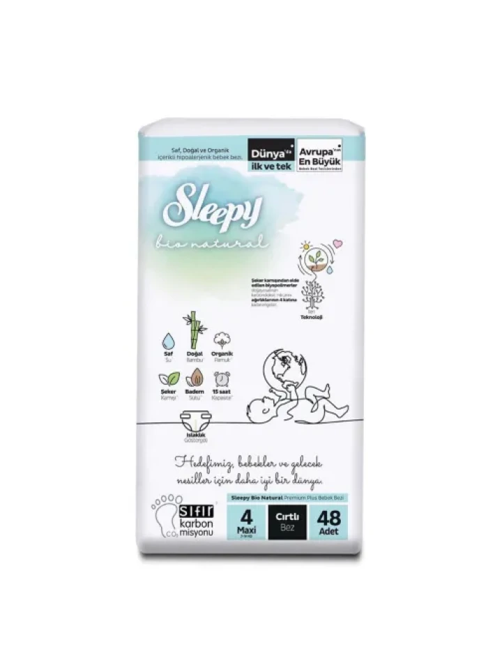 Sleepy Bebek Bezi Bio Natural 4 Numara Maxi 48Li Jumbo Paket