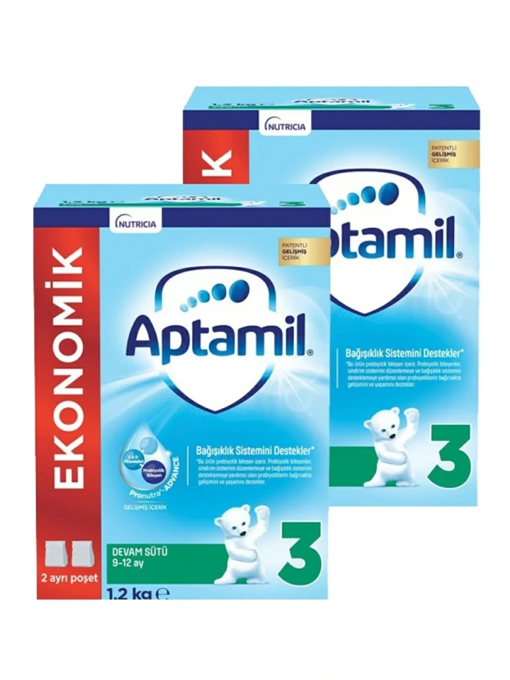 Aptamil 3 Devam Sütü Yeni Formül 1200 gr 2 Adet