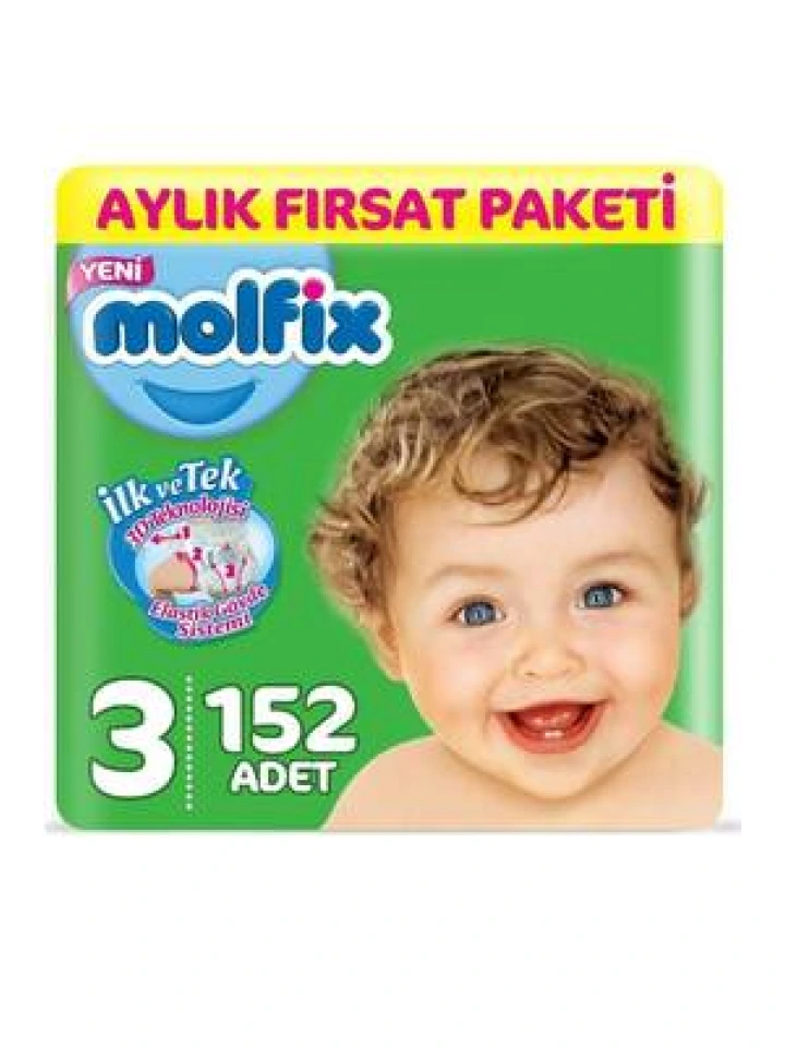 Molfix Bebek Bezi 3 Beden Avantaj Paketi 152 Adet