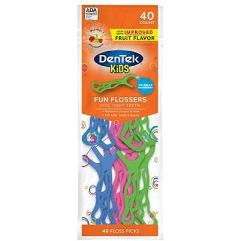 Dentek Kids Çocuk Arayüz Dişipi Floss Stick 40Lı Flouride Meyveli