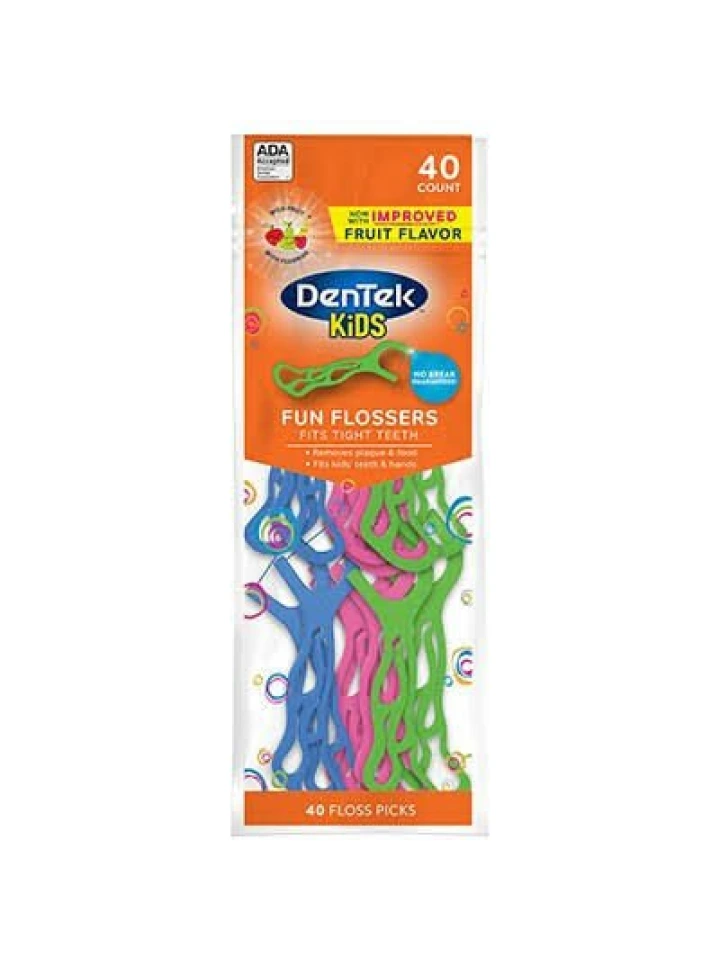 Dentek Kids Çocuk Arayüz Dişipi Floss Stick 40Lı Flouride Meyveli
