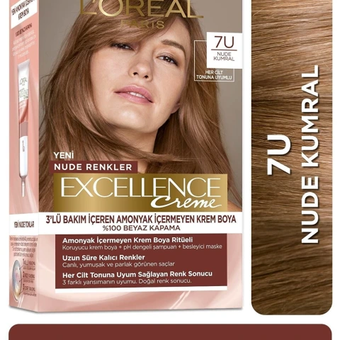 Loreal Excell Nudes Blonde 7U Nude Kumral Saç Boyası