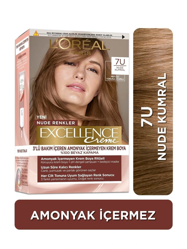 Loreal Excell Nudes Blonde 7U Nude Kumral Saç Boyası