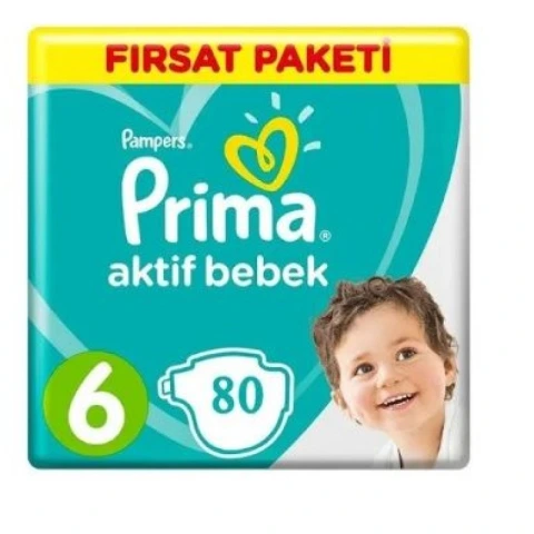 Prima Aktif Bebek Bezi 6 Beden Extra Large 80 Adet