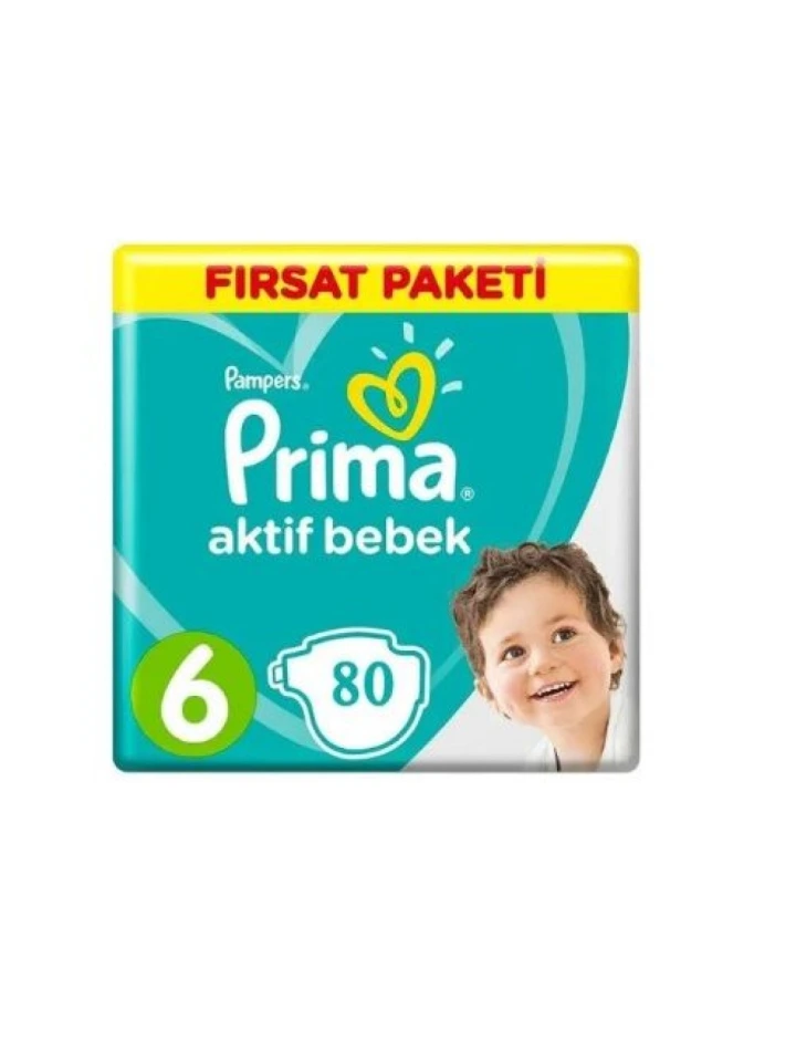 Prima Aktif Bebek Bezi 6 Beden Extra Large 80 Adet