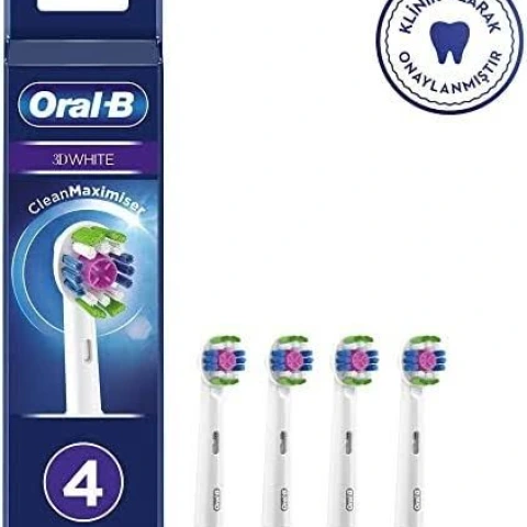 Oral B Şarjlı Diş Fırçası Yedek Başlık 4 lü 3D White