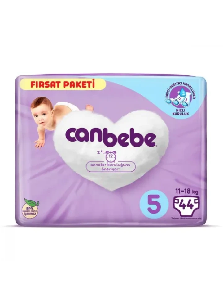 Canbebe Bebek Bezi 5 Beden Junior 11-18 Kg 40Lı Fırsat Paketi