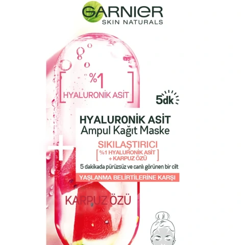 Garnier Taze Karışım Hyaluronik Asit Ampul Kağıt Maske 15g