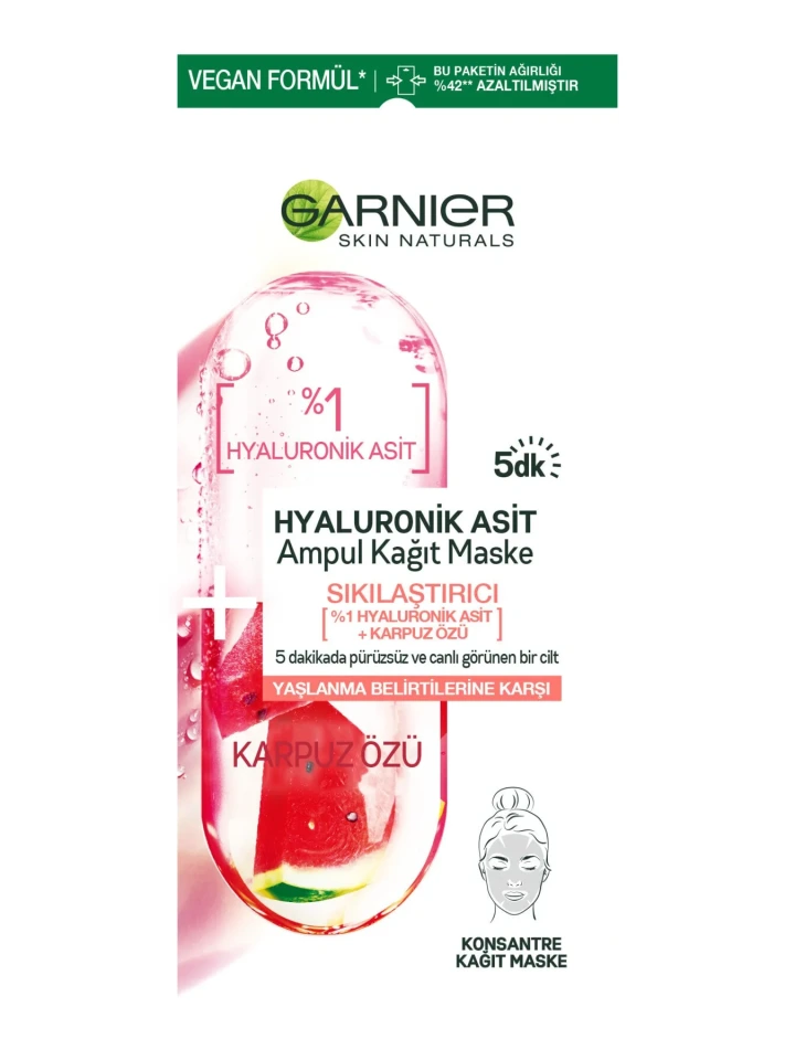 Garnier Taze Karışım Hyaluronik Asit Ampul Kağıt Maske 15g