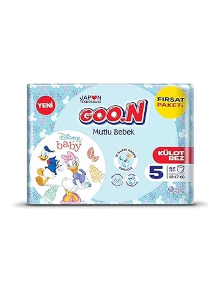 Goon Mutlu Bebek Bebek Bezi 5 Beden 12 ile 20 Kg 100 Lü Aylık Fırsat Paketi