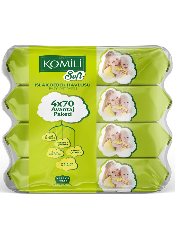 Komili Soft Islak Havlu 4 x 70 Yeni
