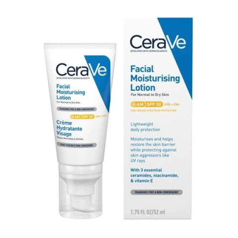 Cerave Normal ve Kuruya Dönük Ciltler İçin Yüz Kremi SPF 50 52 ml