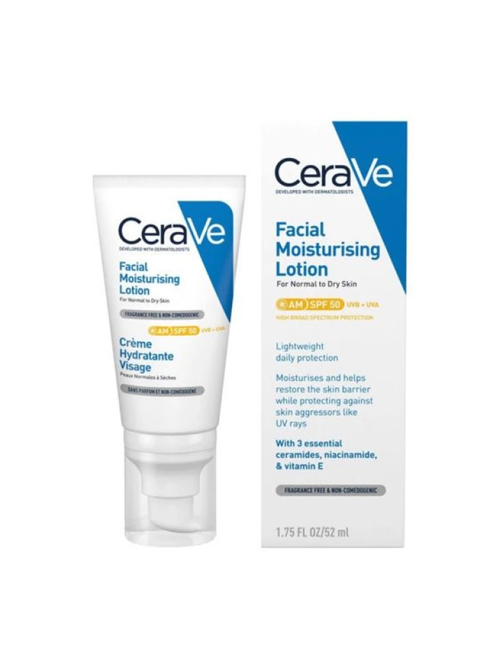 Cerave Normal ve Kuruya Dönük Ciltler İçin Yüz Kremi SPF 50 52 ml