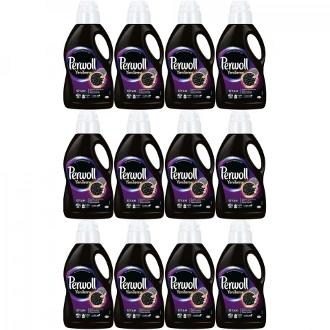 Perwoll Sıvı Çamaşır Deterjanı 12 LT Siyah Yenileme Hassas Bakım 192 Yıkama 12 x 1 Litre